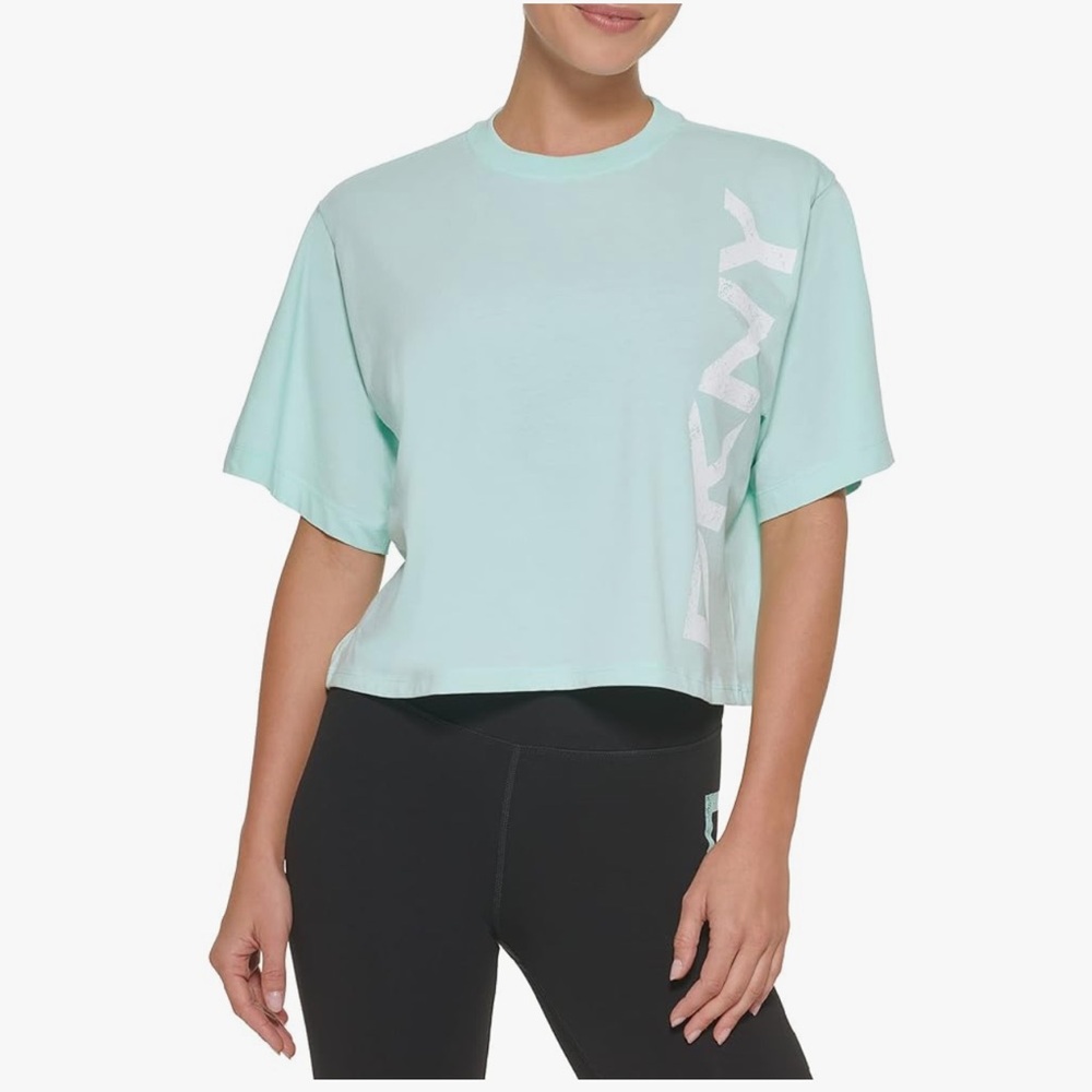 DKNY Light Green Casual Top